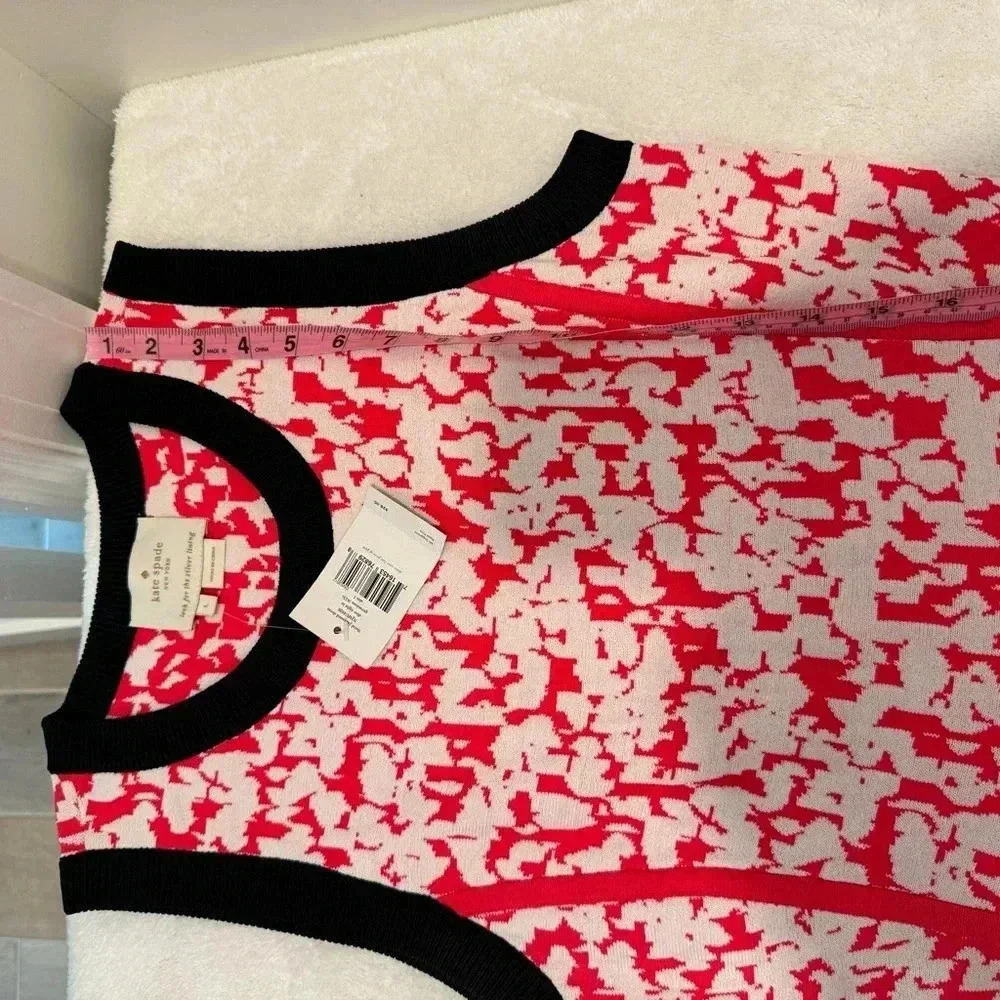 Kate Spade Floral Jacquard Knit Dress in Dive Right In Geranium Womens L - Picture 9 of 13